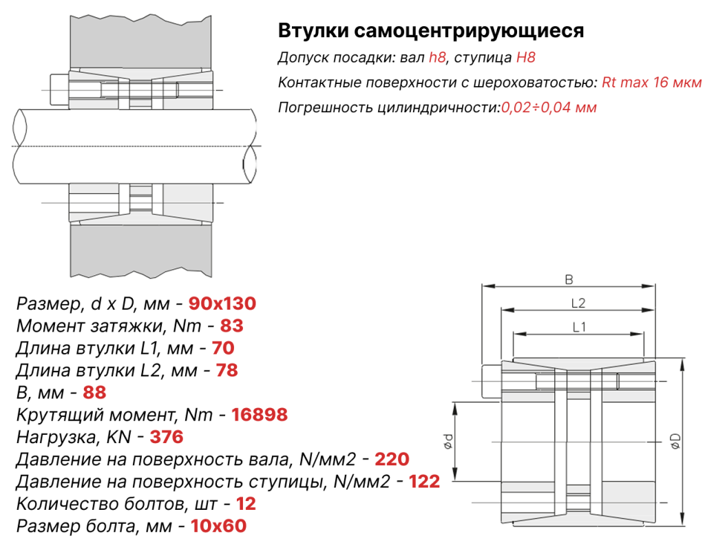 Чертеж втулка зажимная 90х130 Чертеж втулка зажимная 90х130